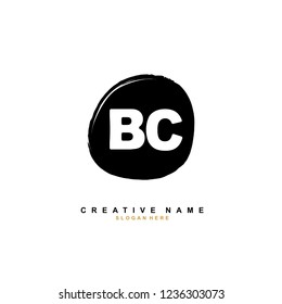 B C BC Initial logo template vector. Letter logo concept
