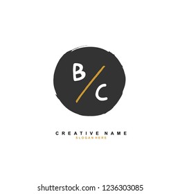 B C BC Initial logo template vector. Letter logo concept