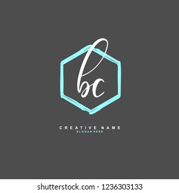 B C BC Initial logo template vector. Letter logo concept