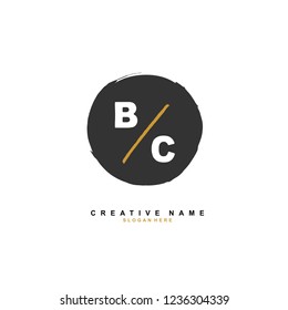 B C BC Initial logo template vector. Letter logo concept