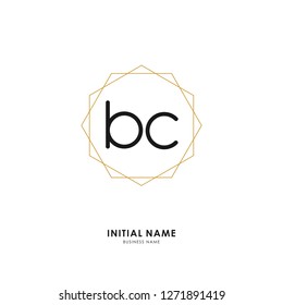 B C BC Initial logo letter with minimalist concept. Vector with scandinavian style logo.