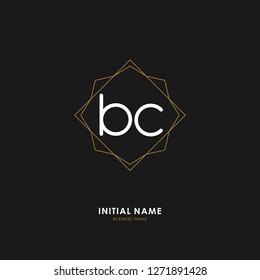 B C BC Initial logo letter with minimalist concept. Vector with scandinavian style logo.