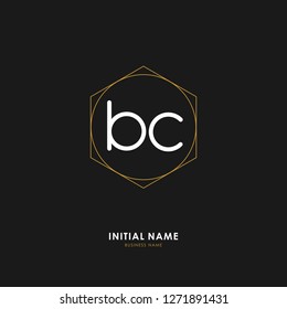 B C BC Initial logo letter with minimalist concept. Vector with scandinavian style logo.