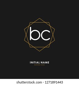 B C BC Initial logo letter with minimalist concept. Vector with scandinavian style logo.