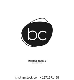 B C BC Initial logo letter with minimalist concept. Vector with scandinavian style logo.