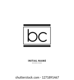 B C BC Initial logo letter with minimalist concept. Vector with scandinavian style logo.