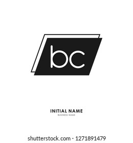 B C BC Initial logo letter with minimalist concept. Vector with scandinavian style logo.