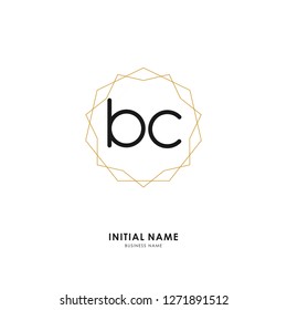 B C BC Initial logo letter with minimalist concept. Vector with scandinavian style logo.