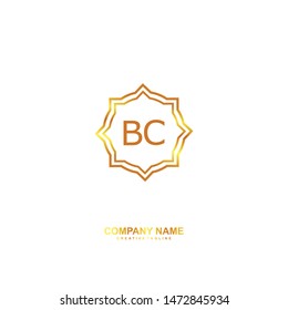 B C BC initial logo template vector