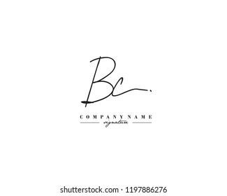 B C BC Signature-Initial-Logo-Vorlage Vektorgrafik