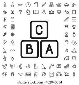 A B C block icon illustration isolated vector sign symbol