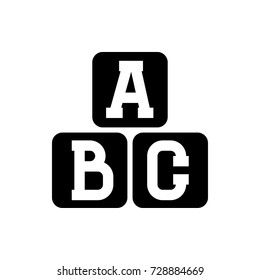 A B C cube icon vector isolated on white background