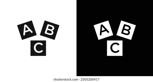 A B C Würfel Symbol Logo Set Vektor