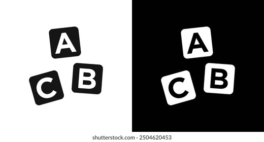 A B C Cubes Symbol Symbol Zeichen in ausgefülltem Stil