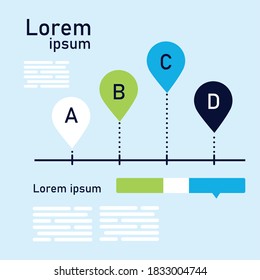 a b c d chart infographic design, Data information and analytics theme Vector illustration