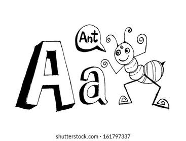A b c d e f g h i j  k l m n o p q r s t u v w x y  cartoon  text font  Hand drawing vector letters 