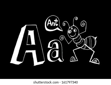 A b c d e f g h i j  k l m n o p q r s t u v w x y  cartoon  text font  Hand drawing vector letters 