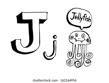  A b c d e f g h i j k l m n o p q r s t u v w x y z cartoon text font Hand drawing vector letters 