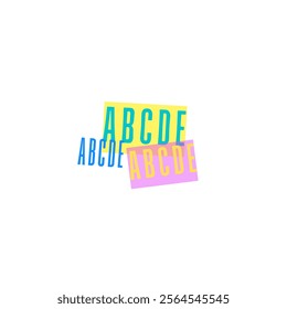 A B C D E Text English alphabet vector design in white area