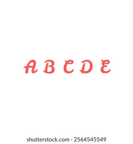 A B C D E Text English alphabet vector design in white area