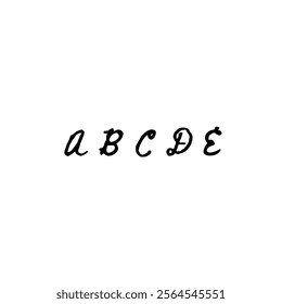 A B C D E Text English alphabet vector design in white area