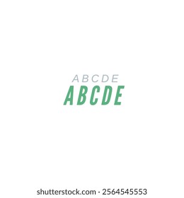 A B C D E Text English alphabet vector design in white area