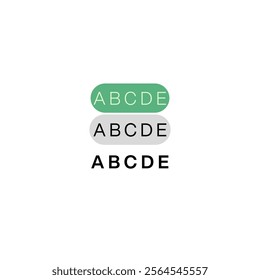 A B C D E Text English alphabet vector design in white area