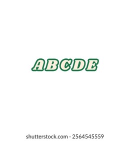 A B C D E Text English alphabet vector design in white area