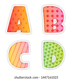 A B C D letters progress bar