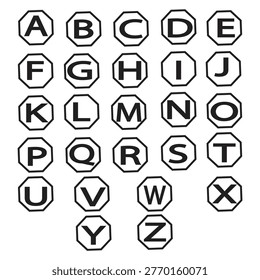 A B C Eduction Octagon Framed Alphabet
