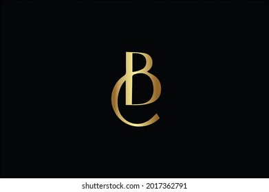 Logotipo elegante B C con iniciales para la compañía - vector