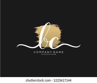 B C Initial handwriting logo vector