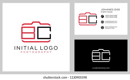 B C initial logo template vector