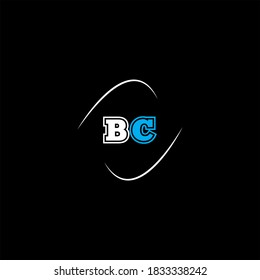 logotipo de letra B C diseño abstracto sobre fondo de color negro, monograma bc