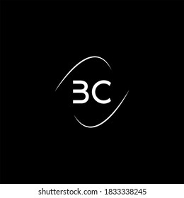 B C letter logo abstract design on black color background,bc monogram