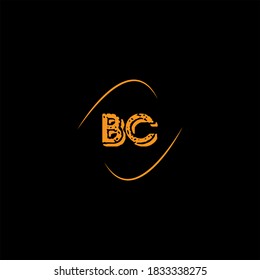 B C letter logo abstract design on black color background,bc monogram