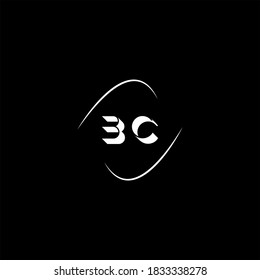 B C letter logo abstract design on black color background,bc monogram