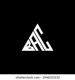 B A C letter logo creative design on black color background. BAC icon