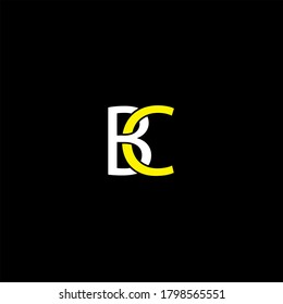 B C letter logo monogram design on black background.B C letter design for company logo 