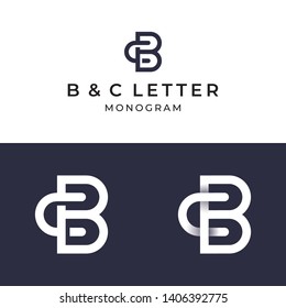 B and C letter monogram