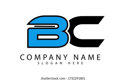 b c logotipo vectorial de letra. logotipo del vector inicial de la letra BC