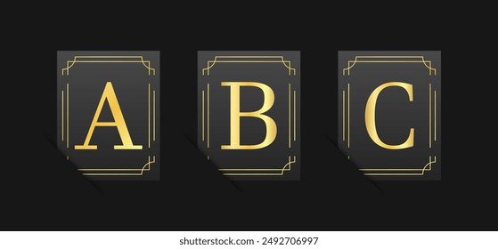 A B C letters set icons. Flat style. Vector icons.