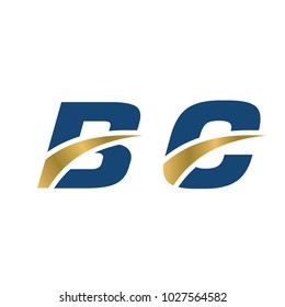 B And C Logo, B And C Initial Overlapping Swoosh Letter Logo Blue And Gold