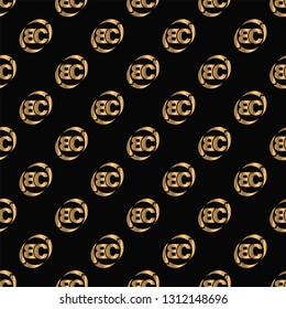 B C Logo. Pattern BC Letter Design Vector with gold. EPS 10 - Vector