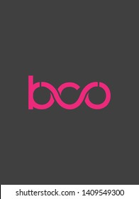 B C O letters joint logo design vector  with business card template
