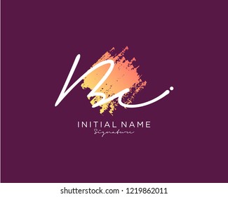 B C Signature initial logo template vector
