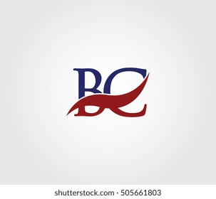 B and C Swoosh Initial Logo Vector