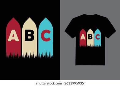 A B C Typography Design T-Shirt
