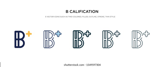 b calification icon in different style vector illustration. two colored and black b calification vector icons designed in filled, outline, line and stroke style can be used for web, mobile, ui