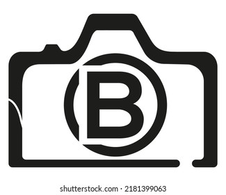 B camera logo design logo icon vector template.